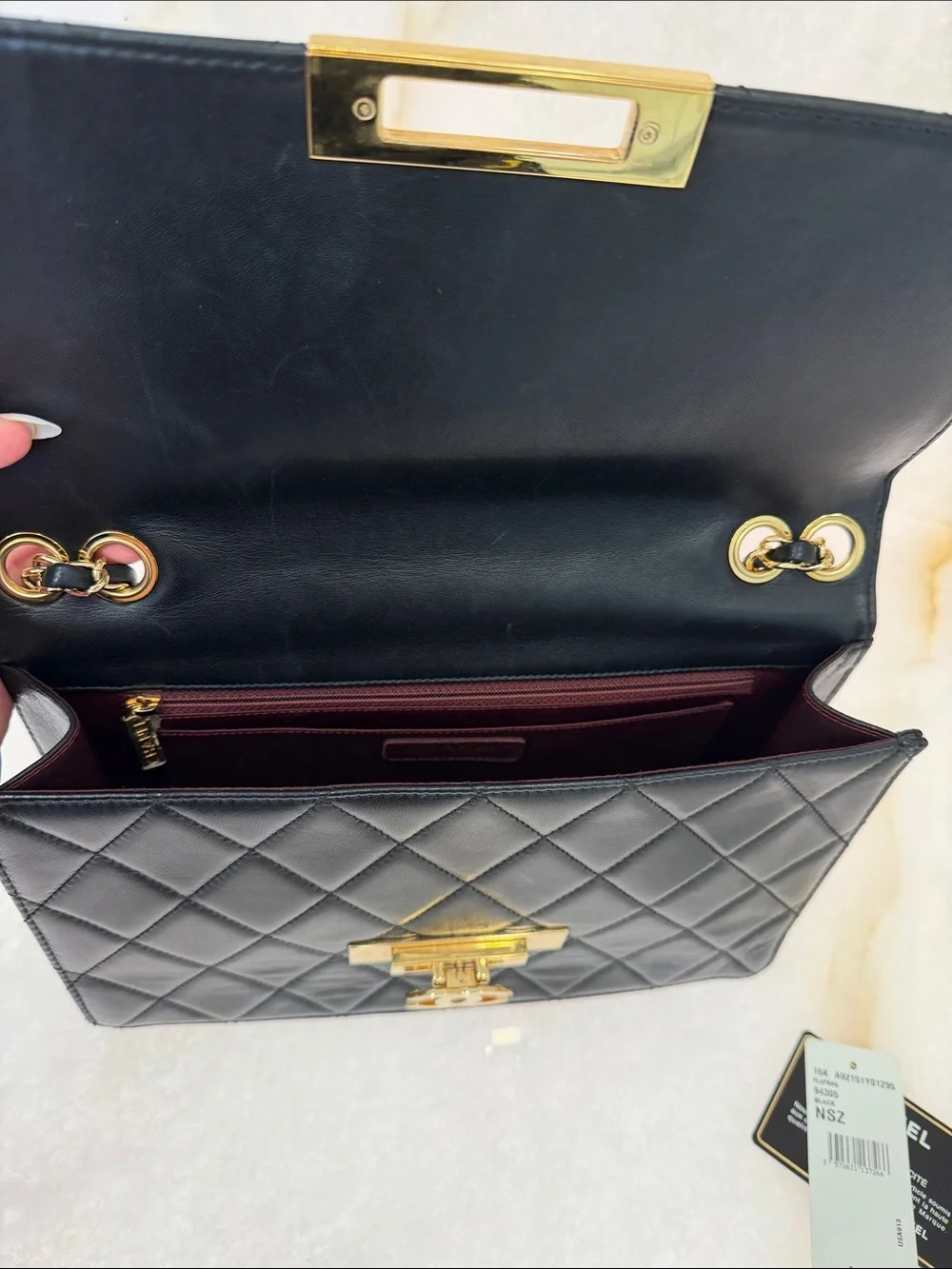 CHANEL Black Quilted Leather Shoulder Bag with Gold Hardware
